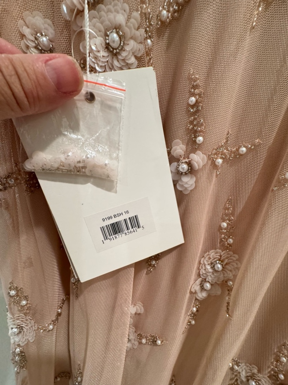 Mac Duggal Blush Pink Embellished Tulle Maxi Dress - Picture 9 of 16